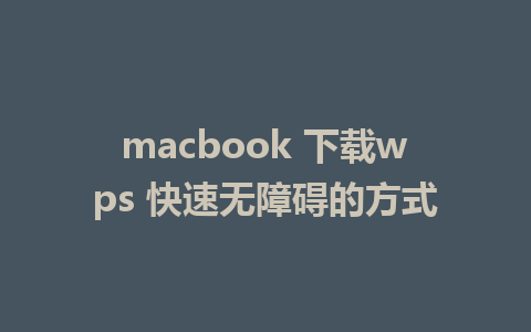 macbook 下载wps 快速无障碍的方式