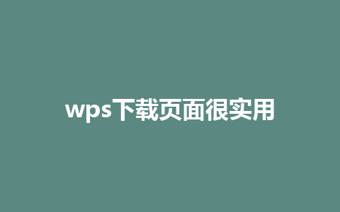 wps下载页面很实用 