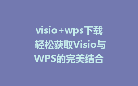 visio+wps下载 轻松获取Visio与WPS的完美结合