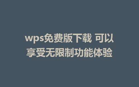 wps免费版下载 可以享受无限制功能体验