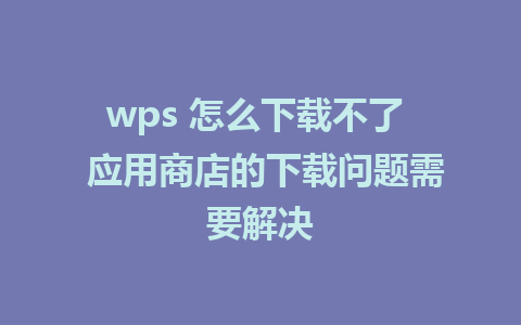 wps 怎么下载不了  应用商店的<a href=