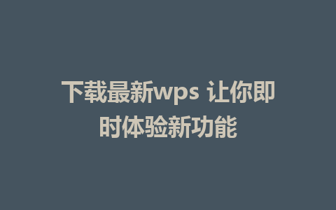 下载最新wps 让你即时体验新功能